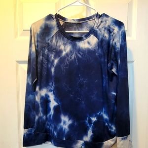 Hello mello lounge shirt, lightweight & soft material, tie-dye, small-medium